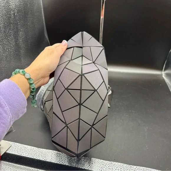 Geometric Black Shoulder Bag - Picture 7 of 10